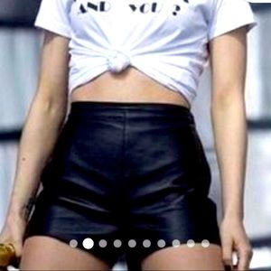 American Apparel high waisted leather shorts size 28/29